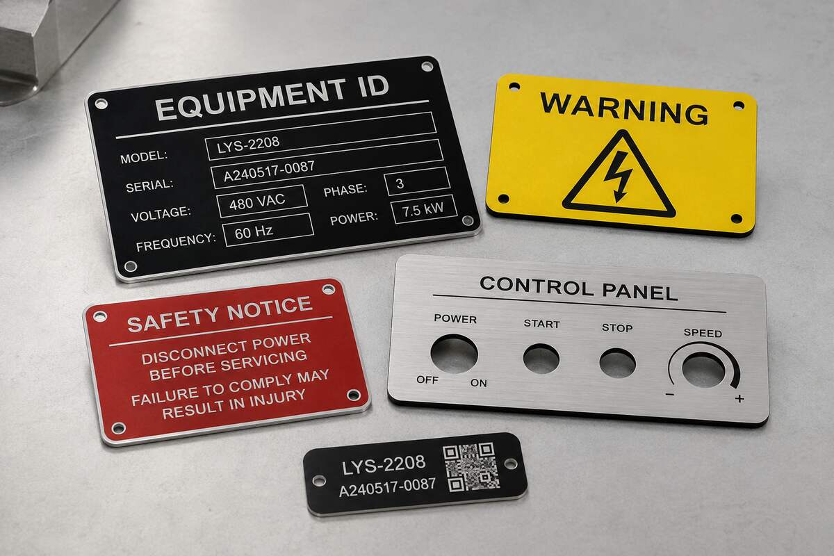 Waar worden plastic platen gegraveerd bij industriële identificatie?